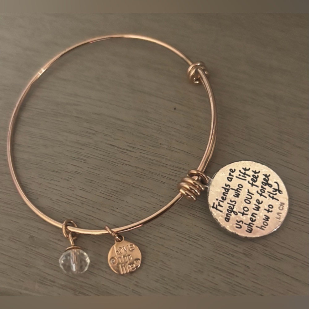 Rose Gold Friendship Charm Bracelet